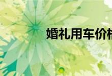 婚礼用车价格表（婚礼用车）