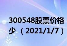 300548股票价格（300548股票价格今天多少 （2021/1/7））