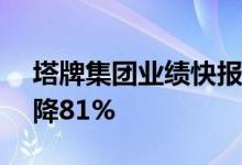 塔牌集团业绩快报：上半年净利1.75亿同比降81%