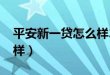 平安新一贷怎么样2015年（平安新一贷怎么样）