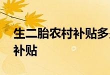 生二胎农村补贴多少钱 生二胎几个月内可以补贴 