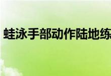 蛙泳手部动作陆地练习（蛙泳手部动作要领）