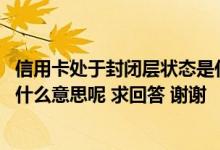 信用卡处于封闭层状态是什么意思 信用卡客户层额度封闭是什么意思呢 求回答 谢谢