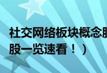 社交网络板块概念股票有哪些（社交网络概念股一览速看！）