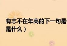 有志不在年高的下一句是什么意思（有志不在年高的下一句是什么）