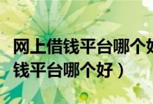 网上借钱平台哪个好哪个最正规安全（网上借钱平台哪个好）