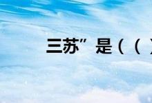 三苏”是（（）三苏”是哪三苏）