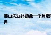 佛山失业补助金一个月能领多少钱 佛山失业补助金能领几个月 