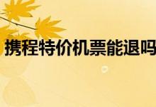 携程特价机票能退吗（携程特价机票怎么退）