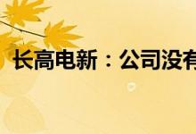 长高电新：公司没有参与国家水利工程投资