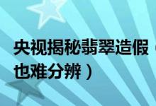 央视揭秘翡翠造假（造假手段超高连专业人士也难分辨）
