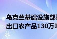 乌克兰基础设施部长：预计7月份通过多瑙河出口农产品130万吨