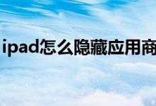 ipad怎么隐藏应用商店（iPad怎么隐藏应用）