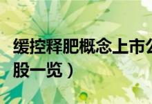 缓控释肥概念上市公司有那些（缓控释肥龙头股一览）