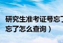 研究生准考证号忘了怎么查（研究生准考证号忘了怎么查询）