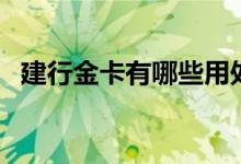 建行金卡有哪些用处（建行金卡有什么用）