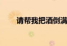 请帮我把酒倒满文案（请帮我翻译）