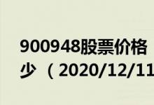 900948股票价格（900948股票价格今天多少 （2020/12/11））