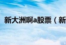 新大洲啊a股票（新大洲A股票代码是多少）