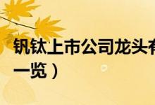 钒钛上市公司龙头有哪些（钒钛上市公司龙头一览）