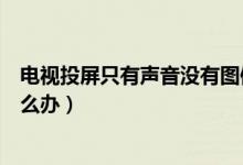 电视投屏只有声音没有图像（电视投屏只有声音没有图像怎么办）