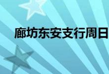 廊坊东安支行周日可以办理房贷手续吗？