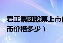 君正集团股票上市价格（君正集团601216上市价格多少）