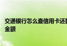 交通银行怎么查信用卡还款明细 交通银行怎么查信用卡还款金额