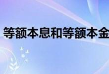 等额本息和等额本金（等额本息和等额本金）