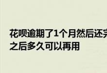 花呗逾期了1个月然后还完了还能用吗 花呗逾期一个月还了之后多久可以再用