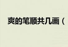爽的笔顺共几画（“爽”的笔顺是什么?）