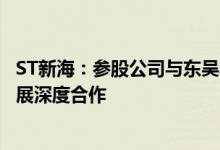ST新海：参股公司与东吴水泥就新能源纯电动汽车等领域开展深度合作