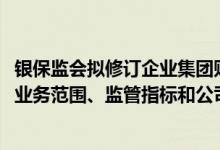 银保监会拟修订企业集团财务公司管理办法重点在市场准入、业务范围、监管指标和公司治理等方面