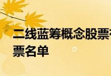 二线蓝筹概念股票有哪些2022年二线蓝筹股票名单