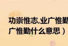 功崇惟志,业广惟勤意思是什么（功崇惟志业广惟勤什么意思）
