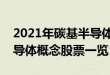 2021年碳基半导体概念股龙头有哪些碳基半导体概念股票一览