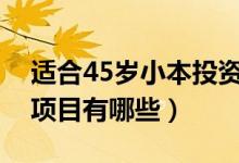 适合45岁小本投资创业项目（小本投资创业项目有哪些）