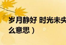 岁月静好 时光未央（时光未央岁月静好是什么意思）