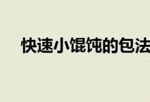 快速小馄饨的包法图解（快速小额贷款）