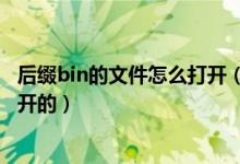 后缀bin的文件怎么打开（后缀为bin的文件是用什么程序打开的）
