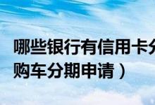 哪些银行有信用卡分期购车（大连银行信用卡购车分期申请）