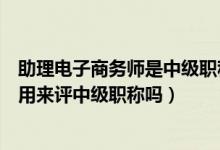 助理电子商务师是中级职称吗（我有助理电子商务师证可以用来评中级职称吗）