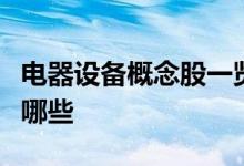 电器设备概念股一览电器设备概念上市公司有哪些