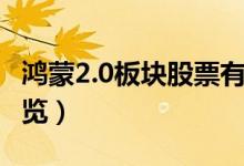 鸿蒙2.0板块股票有哪些（鸿蒙2.0概念股票一览）