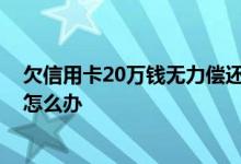 欠信用卡20万钱无力偿还怎么办 欠了信用卡20万无力偿还怎么办