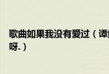 歌曲如果我没有爱过（谭维维的如果我没有爱过的歌词谁有呀.）