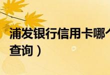 浦发银行信用卡哪个卡种好（浦发银行信用卡查询）