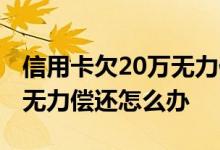 信用卡欠20万无力偿还怎么办 信用卡欠20万无力偿还怎么办