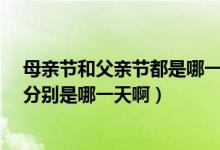母亲节和父亲节都是哪一天（请问“母亲节”和“父亲节”分别是哪一天啊）