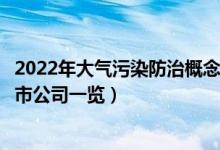2022年大气污染防治概念股票有哪些（大气污染防治概念上市公司一览）